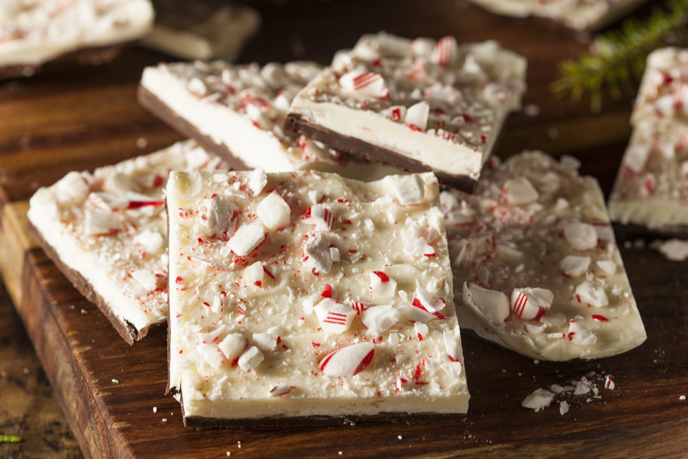 White chocolate peppermint bark